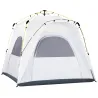 Tienda de Camping Emergente Instantánea con 4 Ventanas 2 Bolsillos y Bolsa de Transporte 240x240x199 cm Gris y B... - Ogal.Es