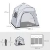 Tienda de Camping Emergente Instantánea con 4 Ventanas 2 Bolsillos y Bolsa de Transporte 240x240x199 cm Gris y B... - Ogal.Es