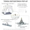 Tienda de Camping Emergente Instantánea con 4 Ventanas 2 Bolsillos y Bolsa de Transporte 240x240x199 cm Gris y B... - Ogal.Es