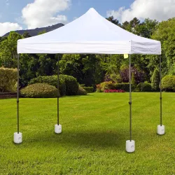 Pack de 4 Pesos para Carpas Plegables Soportes Rellenables con 9 kg de Agua Ø22/24x25 cm Blanco - Ogal.Es
