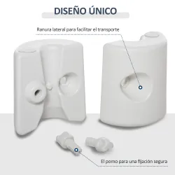 Pack de 4 Pesos para Carpas Plegables Soportes Rellenables con 9 kg de Agua Ø22/24x25 cm Blanco - Ogal.Es