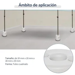 Pack de 4 Pesos para Carpas Plegables Soportes Rellenables con 9 kg de Agua Ø22/24x25 cm Blanco - Ogal.Es