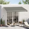 Toldo para Balcón 350x250 cm con Manivela de Metal Impermeable y Anti-UV para Jardín Terraza Ventanas Gris - Ogal.Es
