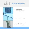 Tienda de Camping Pop-up con Ventanas Bolsillos y Bolsa de Transporte Impermeable Anti-UV 263,5x220x123 cm Azul - Ogal.Es