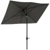 Sombrilla de Jardín 205x290x248 cm con 6 Varillas Apertura Manual Anti-UV y Ángulo Ajustable para Terraza Gris O... - Ogal.Es
