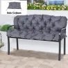 Cojín para Banco de Jardín o para Balancín de Jardín 132x110x10 cm de 2 Plazas con 6 Cordones de Fijación Gris O... - Ogal.Es