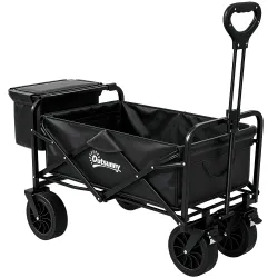 Carro Plegable con Bolsa Térmica Desmontable Longitud y Ángulo del Mango Ajustables y Bolsa de Transporte Negro - Ogal.Es