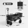 Carro Plegable con Bolsa Térmica Desmontable Longitud y Ángulo del Mango Ajustables y Bolsa de Transporte Negro - Ogal.Es