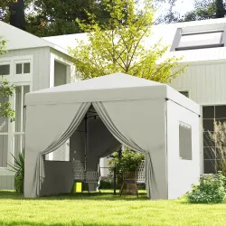 Carpa Plegable Pop-Up 3x3 m con 4 Cortinas Laterales 2 Ventanas de Malla Altura Ajustable Impermeable y Anti-UV ... - Ogal.Es
