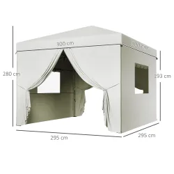 Carpa Plegable Pop-Up 3x3 m con 4 Cortinas Laterales 2 Ventanas de Malla Altura Ajustable Impermeable y Anti-UV ... - Ogal.Es