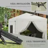 Carpa Plegable Pop-Up 3x3 m con 4 Cortinas Laterales 2 Ventanas de Malla Altura Ajustable Impermeable y Anti-UV ... - Ogal.Es