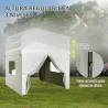 Carpa Plegable Pop-Up 3x3 m con 4 Cortinas Laterales 2 Ventanas de Malla Altura Ajustable Impermeable y Anti-UV ... - Ogal.Es