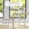 Juego de 2 Sillas de Comedor y Cocina con Respaldo de Listones Estructura de Madera de Pino 38,5x47,5x99 cm Blanco - Ogal.Es