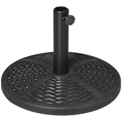 Soporte para Parasol con Relleno de Cemento Peso 9,5 kg para Poste de Parasol de Ø38/48 mm Negro - Ogal.Es