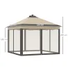 Carpa Plegable con Luces LED 3,3x3,3 m Cenador de Jardín con Control Remoto con 4 Mosquiteras Altura Ajustable ... - Ogal.Es