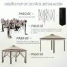 Carpa Plegable con Luces LED 3,3x3,3 m Cenador de Jardín con Control Remoto con 4 Mosquiteras Altura Ajustable ... - Ogal.Es