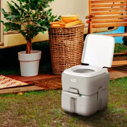 Inodoro Portátil 20L con Indicador de Nivel Carga 150 kg para Camping Viaje Ancianos Caravana Barco 33x40x43 cm ... - Ogal.Es