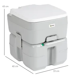 Inodoro Portátil 20L con Indicador de Nivel Carga 150 kg para Camping Viaje Ancianos Caravana Barco 33x40x43 cm ... - Ogal.Es