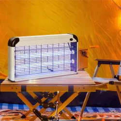 Lámpara Antimosquitos Eléctrico 30W Mata Mosquitos Eléctrico con Luz UV Efecto 60 m² 48,5x8,5x26,5 cm Plata - Ogal.Es
