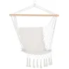 Silla Colgante con Borlas Carga 120 kg Silla Columpio de Algodón Estilo Moderno para Interior y Exterior Blanco - Ogal.Es