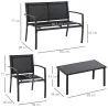 Conjunto de Muebles de Jardín 4 Piezas Muebles Jardín Exterior con 2 Sillones 1 Sofá de 2 Plazas y Mesa de Centr... - Ogal.Es
