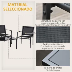 Conjunto de Muebles de Jardín 4 Piezas Muebles Jardín Exterior con 2 Sillones 1 Sofá de 2 Plazas y Mesa de Centr... - Ogal.Es