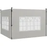 Paredes Laterales para Carpa 3x3 m y 3x6 m Juego de 2 Paredes para Cenador con Ventanas 293x193 cm Blanco - Ogal.Es