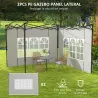Paredes Laterales para Carpa 3x3 m y 3x6 m Juego de 2 Paredes para Cenador con Ventanas 293x193 cm Blanco - Ogal.Es
