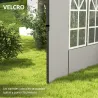 Paredes Laterales para Carpa 3x3 m y 3x6 m Juego de 2 Paredes para Cenador con Ventanas 293x193 cm Blanco - Ogal.Es