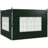 Paredes Laterales para Carpa 3x3 m y 3x6 m Juego de 2 Paredes para Cenador con Ventanas 293x193 cm Verde Oscuro - Ogal.Es