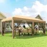 Carpa Plegable 6x3 m Cenador de Jardín con 6 Mosquiteras Bolsa de Transporte y Marco de Acero para Camping Fiest... - Ogal.Es