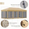 Carpa Plegable 6x3 m Cenador de Jardín con 6 Mosquiteras Bolsa de Transporte y Marco de Acero para Camping Fiest... - Ogal.Es