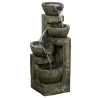 Fuente de Agua en Cascada de 4 Niveles 5W con Bomba de Agua y Salida de Agua Ajustable 25x24x60 cm Multicolor - Ogal.Es