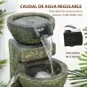 Fuente de Agua en Cascada de 4 Niveles 5W con Bomba de Agua y Salida de Agua Ajustable 25x24x60 cm Multicolor - Ogal.Es