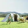 Tienda de Campaña para de 4 Personas con 2 Dormitorios Tienda de Camping Impermeable 3000 mm 555x225x190 cm Gris... - Ogal.Es