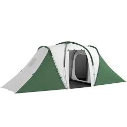Tienda de Campaña para de 4 Personas con 2 Dormitorios Tienda de Camping Impermeable 3000 mm 555x225x190 cm Gris... - Ogal.Es