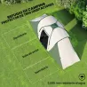 Tienda de Campaña para de 4 Personas con 2 Dormitorios Tienda de Camping Impermeable 3000 mm 555x225x190 cm Gris... - Ogal.Es