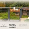 Mesa Colgante para Balcón Plegable de Madera con Altura Ajustable en 4 Niveles Carga 20 kg 68x65x40,5-55 cm Natural - Ogal.Es
