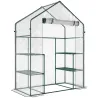 Invernadero de Jardín con 4 Estantes 1 Puerta con Cremallera para Cultivo de Plantas Flores 142x73x195 cm Verde - Ogal.Es