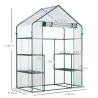 Invernadero de Jardín con 4 Estantes 1 Puerta con Cremallera para Cultivo de Plantas Flores 142x73x195 cm Verde - Ogal.Es