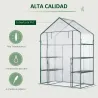 Invernadero de Jardín con 4 Estantes 1 Puerta con Cremallera para Cultivo de Plantas Flores 142x73x195 cm Verde - Ogal.Es