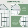 Invernadero de Jardín con 4 Estantes 1 Puerta con Cremallera para Cultivo de Plantas Flores 142x73x195 cm Verde - Ogal.Es