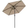 Sombrilla de Jardín Ø230x216 cm Parasol Basculante con Apertura Manual Impermeable para Patio Piscina Caqui - Ogal.Es