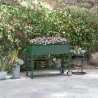 Huerto Urbano Elevado 109x44x80 cm con 2 Ruedas Estante y Asa para Cultivo Plantas Flores Verduras Verde - Ogal.Es