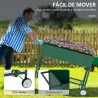 Huerto Urbano Elevado 109x44x80 cm con 2 Ruedas Estante y Asa para Cultivo Plantas Flores Verduras Verde - Ogal.Es