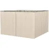 4 Paredes Laterales para Cenador 302x205 cm con 40 Ganchos y Anillos en C para Pérgola Gazebo Beige - Ogal.Es