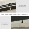 4 Paredes Laterales para Cenador 302x205 cm con 40 Ganchos y Anillos en C para Pérgola Gazebo Beige - Ogal.Es