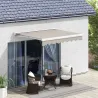 Toldo Retráctil Eléctrico Manual 250x200 cm Toldo Portátil con Mando a Distancia Manivela Manual Marco de Alumin... - Ogal.Es