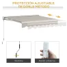 Toldo Retráctil Eléctrico Manual 250x200 cm Toldo Portátil con Mando a Distancia Manivela Manual Marco de Alumin... - Ogal.Es
