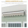 Toldo Retráctil Eléctrico Manual 250x200 cm Toldo Portátil con Mando a Distancia Manivela Manual Marco de Alumin... - Ogal.Es